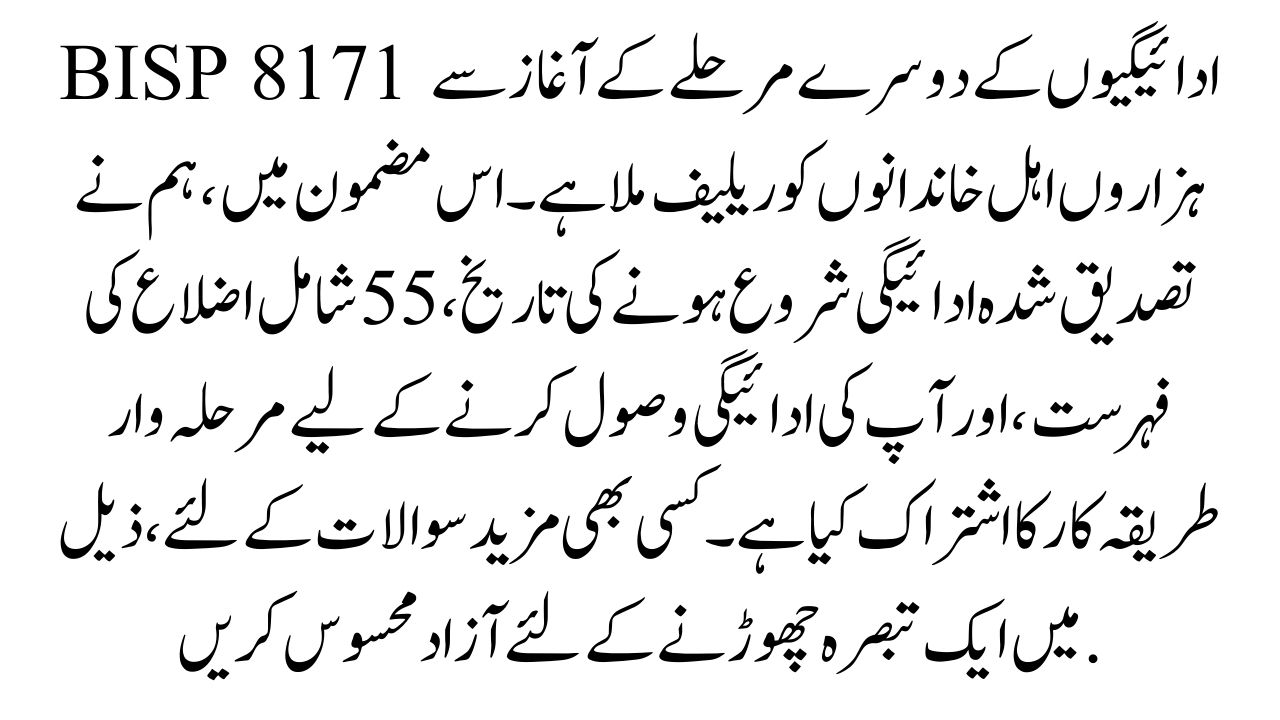 BISP 8171 New Payment