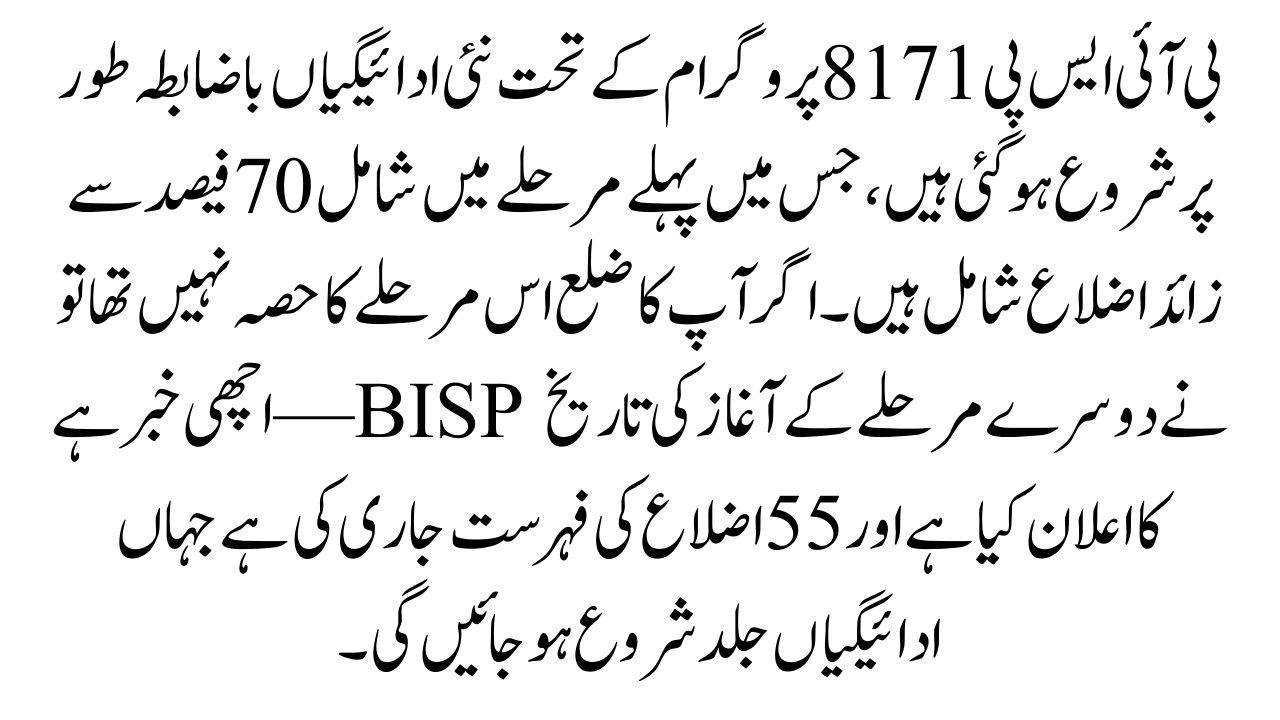 BISP 8171 New Payment