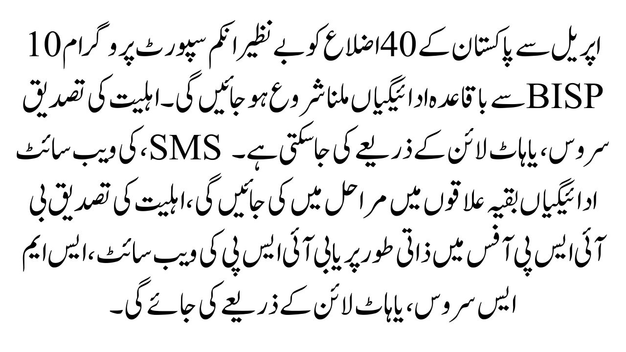 BISP 13500 Payment