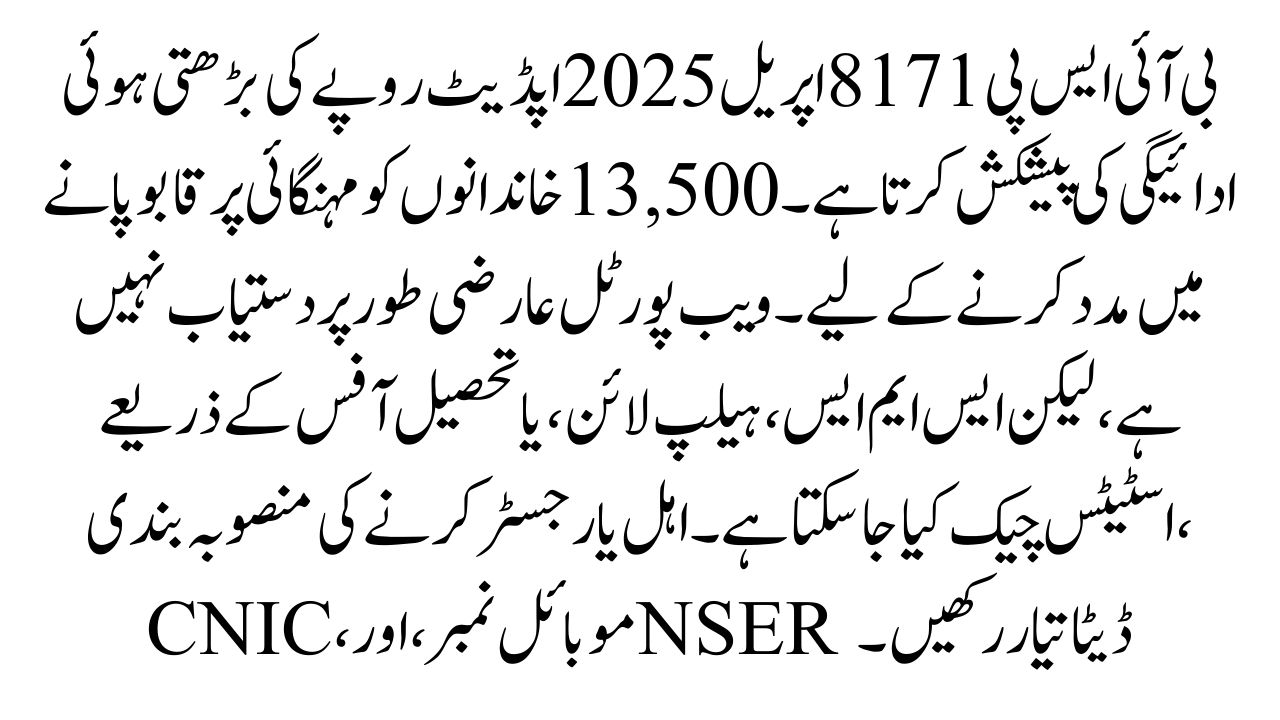 BISP 8171 Payment