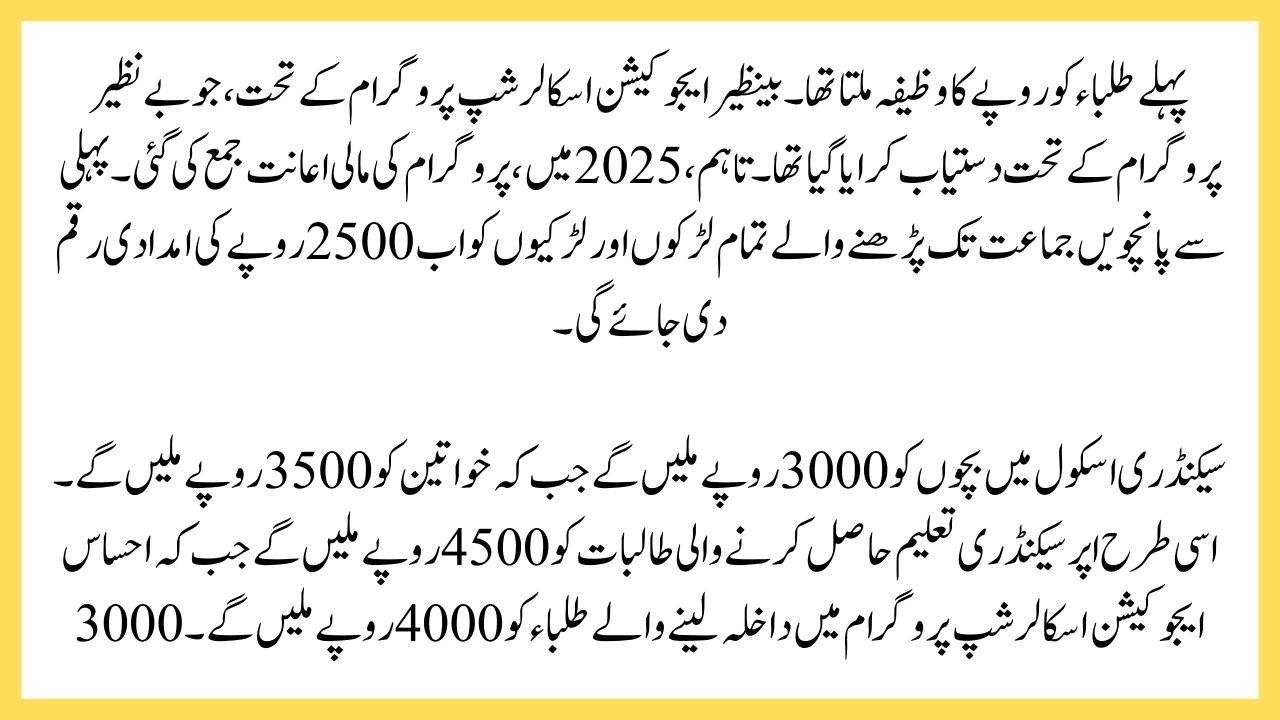 Benazir Education Scholarship