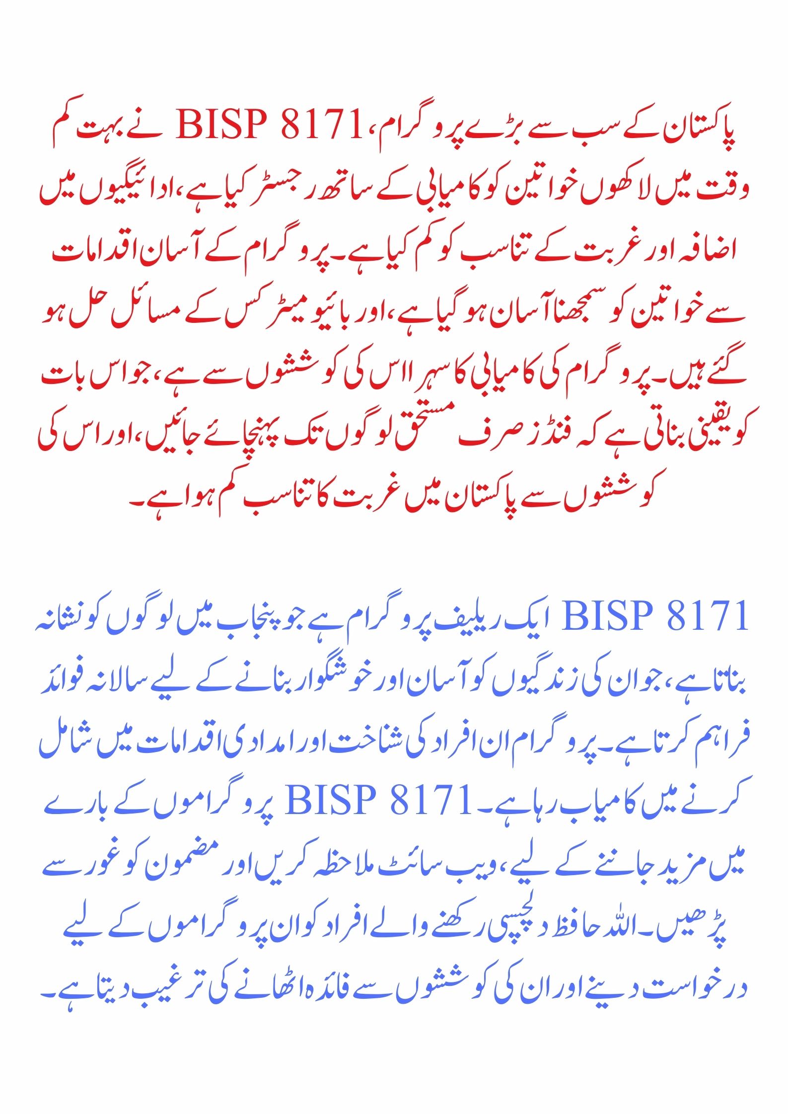 BISP 8171 Payments
